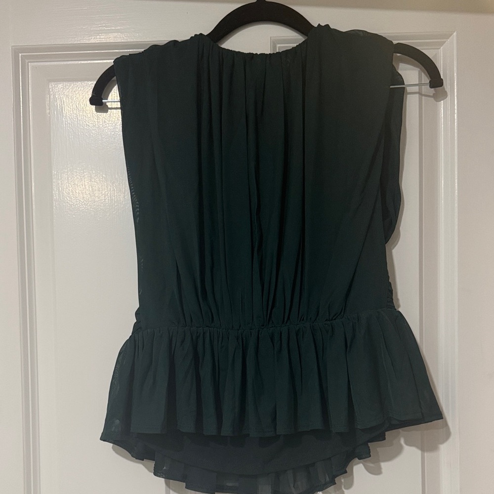 Express Dark Green Sleeveless Blouse